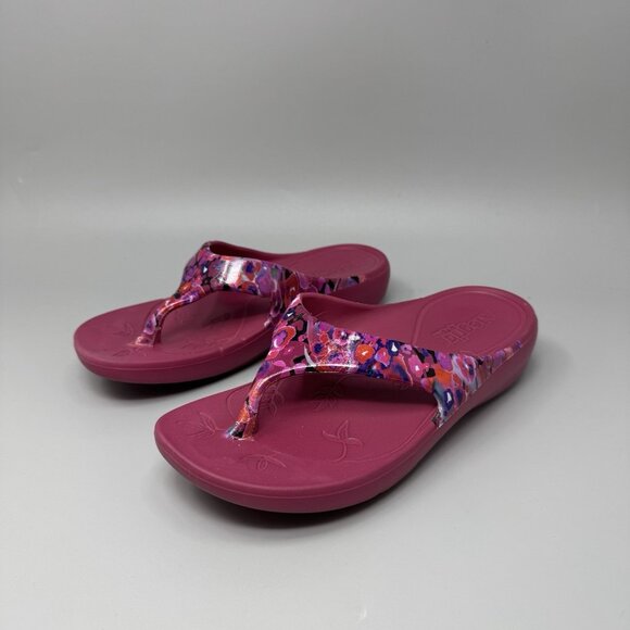 Alegria Womens Ode Recovery Thong Sandal Size 5.5 US 36 EU Purple Flower Print - Picture 3 of 7